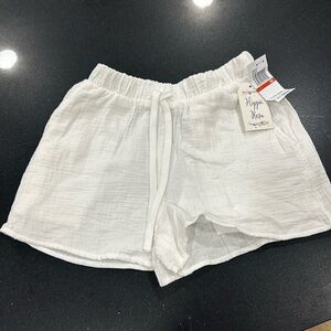 White linen drawstring short size XS